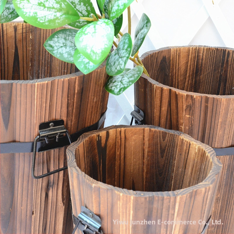 Дървен съд за сукуленти, ръчна изработка, рустикален пасторален стил, подходящ за сукуленти, марка Jun Zhen