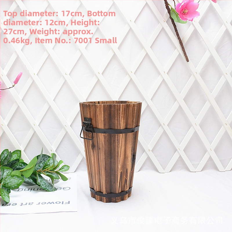 Medinis vazonas sukulentams, rankų darbo, kaimo retro stilius, tinkamas sukulentams, prekės ženklas Jun Zhen