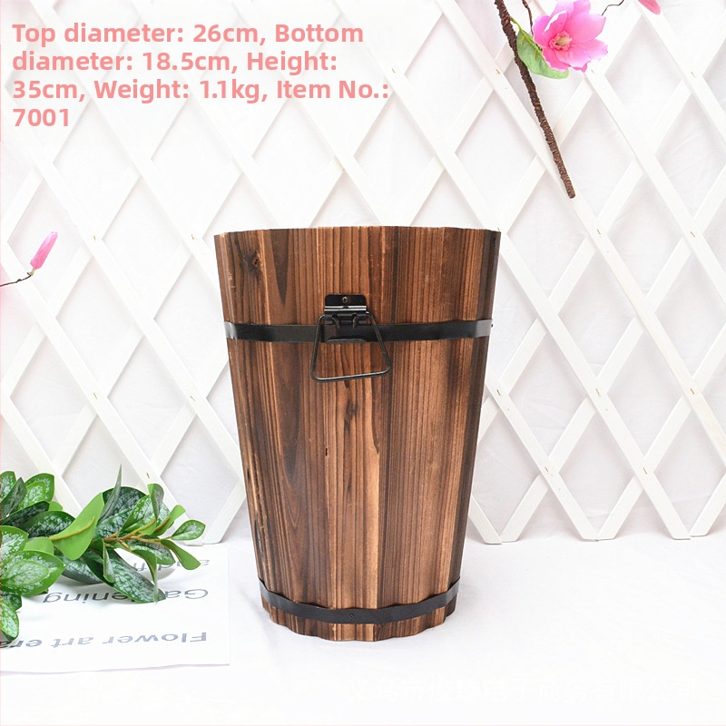 Medinis vazonas sukulentams, rankų darbo, kaimo retro stilius, tinkamas sukulentams, prekės ženklas Jun Zhen