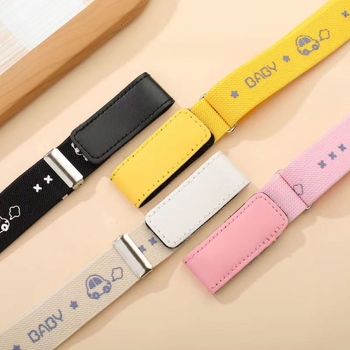 Gyerekeknek készült PU bőr öv Velcro zárással, rugalmas, mesefigurás mintával, 2–4 cm szélesség