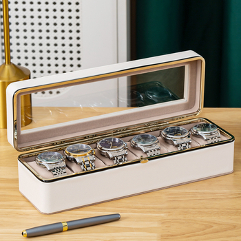 Odos laikrodžių saugojimo dėžutė su skaidria dėže ir logotipo spausdinimu – 12 vienetų komplektas, neimportuota, pritaikymas galimas, 2024 m. pavasaris