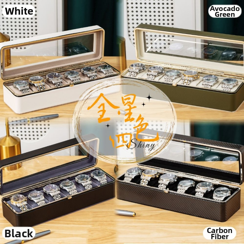 Кожена кутия за съхранение на часовници с прозрачен капак и лого – 12 бр., Не е внесена, Печатано лого: Да, Обработка и персонализация: Да, Пролет 2024