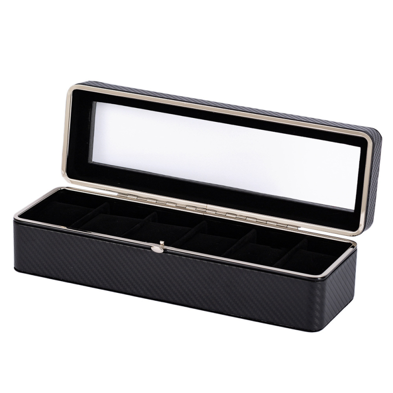 Odos laikrodžių saugojimo dėžutė su skaidria dėže ir logotipo spausdinimu – 12 vienetų komplektas, neimportuota, pritaikymas galimas, 2024 m. pavasaris