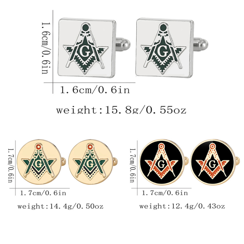 Rankogalių segtukai iš lydinio, geometrinis dizainas, elektroplatingas paviršius, baltas kristalas