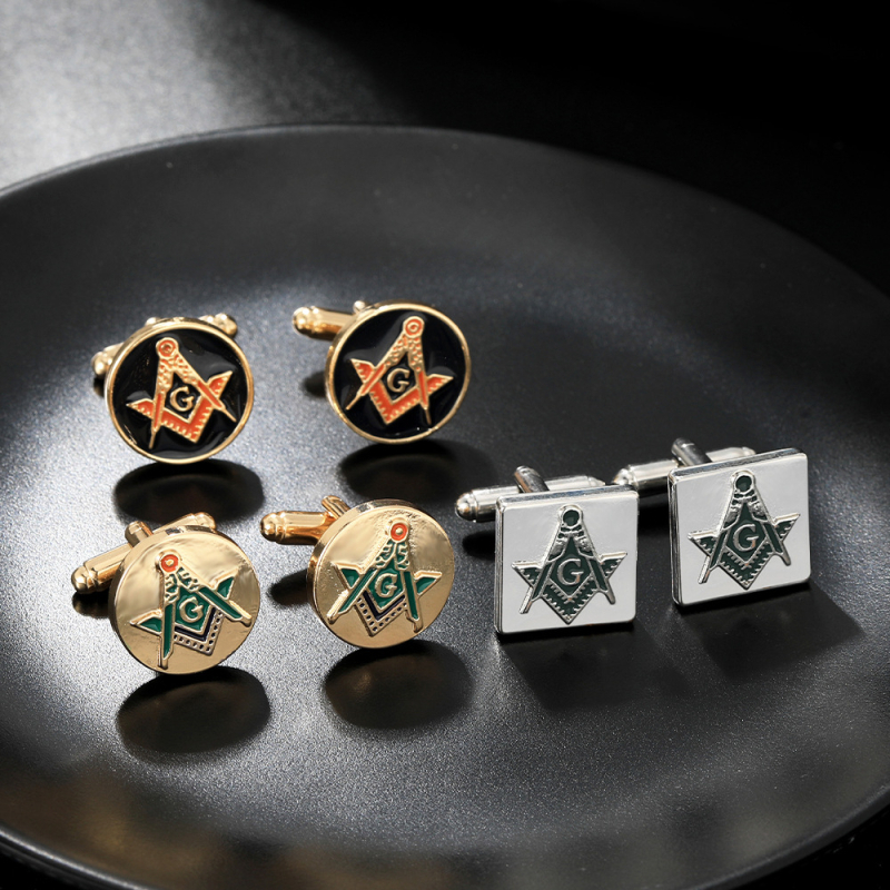 Rankogalių segtukai iš lydinio, geometrinis dizainas, elektroplatingas paviršius, baltas kristalas