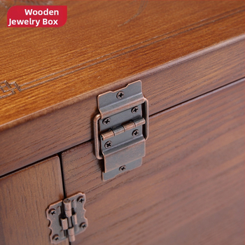 Ξύλινο κουτί κοσμημάτων με κλείδωμα και διαμερίσματα, 18L χωρητικότητα, φλοράλ μοτίβο