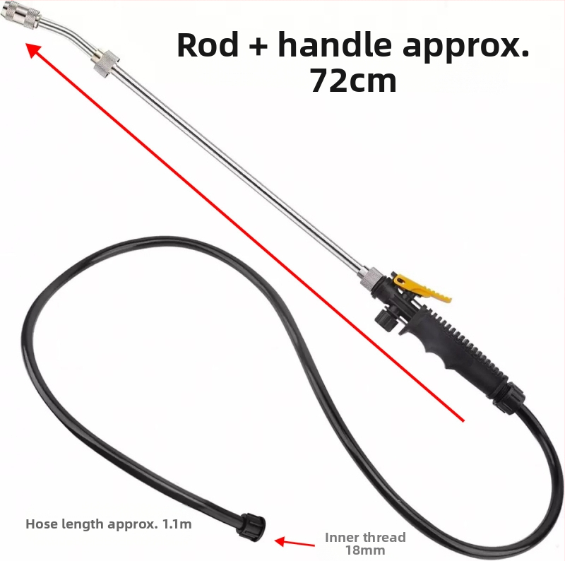 Неръждаема стомана — дълъг прът за почистване с маркуч, регулируема форсунка за пръскане за селското стопанство, градина и домакинство