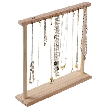 Ξύλινο ράφι επίδειξης κοσμημάτων για κολιέ - όλα σε ένα, μία στρώση, καλλιτεχνικό στυλ, άνοιξη 2023