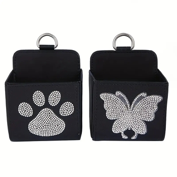 Δερμάτινο κουτί αποθήκευσης αυτοκινήτου για έξοδο αέρα, κρεμάστρα με λαβή