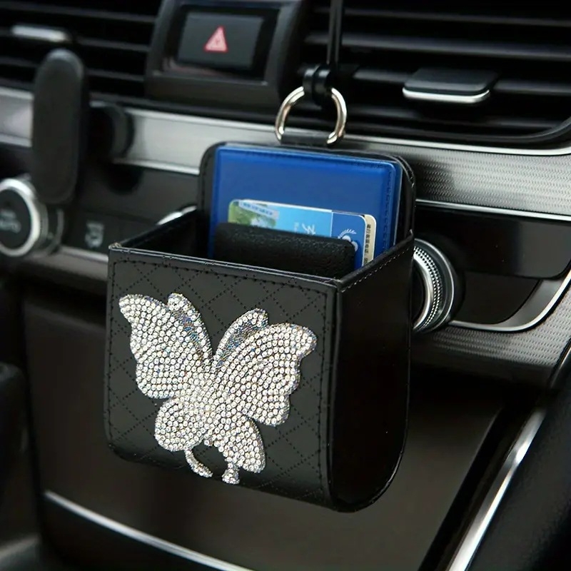 Kožna kutija za pohranu u automobilu, za izlaz zraka, viseća, s ručkom