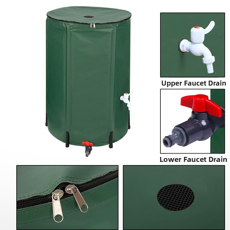 PVC сгъваема кофа за събиране на дъждовна вода, марка Green Mountain, материал: PVC щипкова мрежа, 3,5 кг