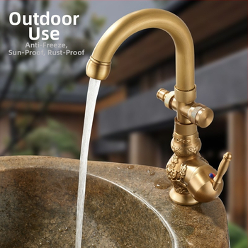 Kültéri kertcsap – Antik sorozat (sárgaréz, kerámiás patron, működési hőmérséklet 0–80°C)