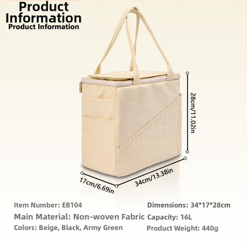 Eb Series Τσάντα Αποθήκευσης από Καμβά, Κυβοειδής Σχήματος – Οργανωτής για Βελονάκι και Νήματα, Μεγάλη Χωρητικότητα