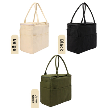 Eb Series Τσάντα Αποθήκευσης από Καμβά, Κυβοειδής Σχήματος – Οργανωτής για Βελονάκι και Νήματα, Μεγάλη Χωρητικότητα