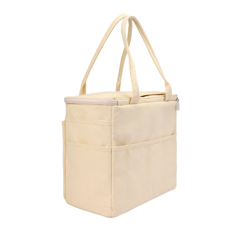 Eb Series Vászon Kocka Formájú Tároló Táska Horgoláshoz és Fonalakhoz – Nagy Kapacitású Szervező