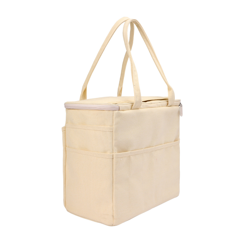 Eb Series Vászon Kocka Formájú Tároló Táska Horgoláshoz és Fonalakhoz – Nagy Kapacitású Szervező