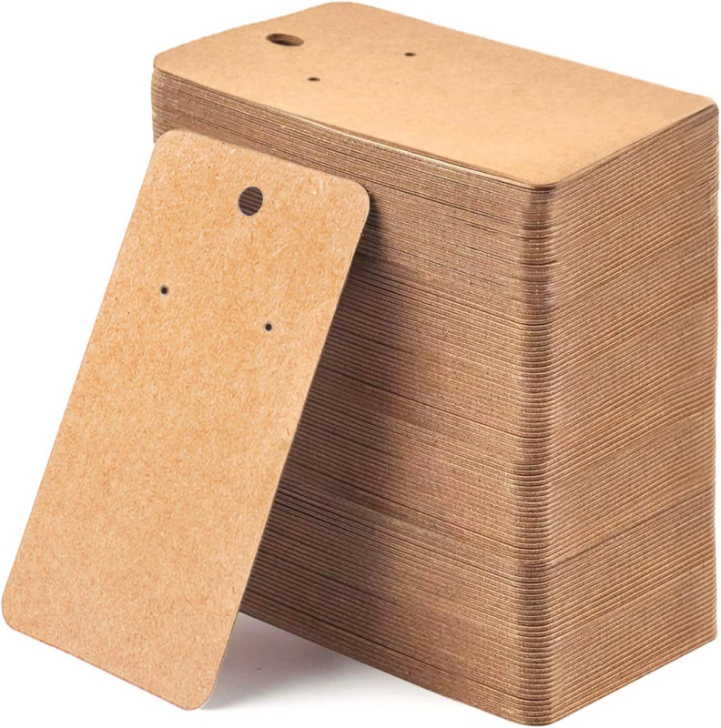 Κάρτες για σκουλαρίκια από χαρτόνι, υλικό χαρτί/χαρτόνι, 1 σετ/100 φύλλα, εσωτερική συσκευασία