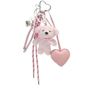 Κρεμαστό κλειδιού για τσάντες – χαριτωμένο κινούμενο σχέδιο αρκούδα, δερμάτινη καρδιά, φιόγκος και ασημένιες χάντρες; Υλικό: κράμα; Διαδικασία επίχρυσωσης: ηλεκτροπλατίωση; Στυλ: κινούμενο σχέδιο, κρεμαστό κλειδιών; Σχέδιο: καρδιά/σταγόνα νερού/κουδουνάκι;