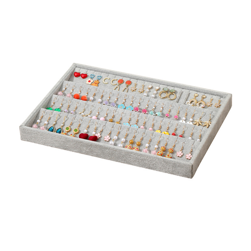 Βελούδινο σύστημα επίδειξης σκουλαρικιών με δίσκο κοσμημάτων — 1 τεμάχιο, συνθετικά υλικά, φλανελ εξωτερικό περίβλημα, πλάκα για σκουλαρίκια, πρώτος όροφος, στυλ υψηλής ποιότητας