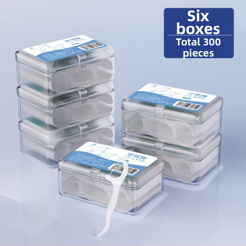 Vienkartinė plastikinė dantų siūlo lazdelė, 50-80 vnt, Six Little Ones