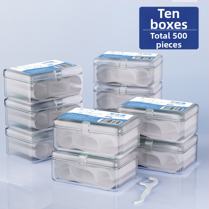 Vienkartinė plastikinė dantų siūlo lazdelė, 50-80 vnt, Six Little Ones