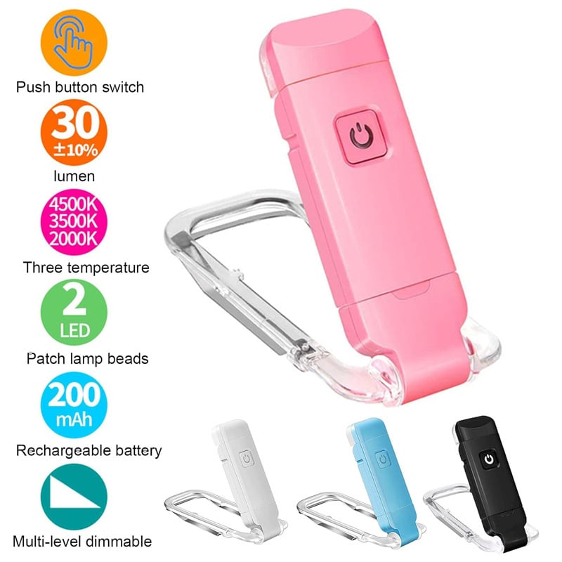 Klipējamā USB lasīšanas lampiņa, saliekama galda lampa ar baltu gaismu, acu aizsardzība, plastmasas abažūrs