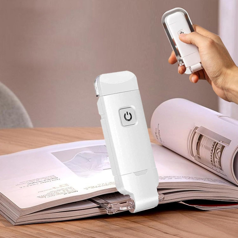 Csipeszes USB olvasólámpa, összecsukható asztali lámpa fehér fénnyel, szemvédelmezés, műanyag árnyékoló