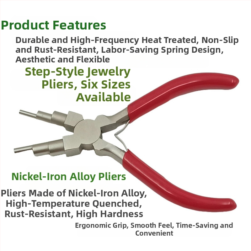 Мултифункционални клещи с три- и шестсегментни глави, нейлонова дръжка, навиване и оформяне; антикорозионни; тегло 0.55; немски стил