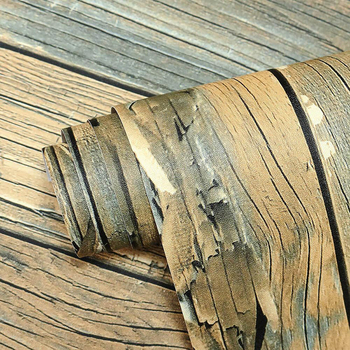 Kulunud puidust tapeet – isekleepuv vinüül, siidimaterjal, klassikaline stiil