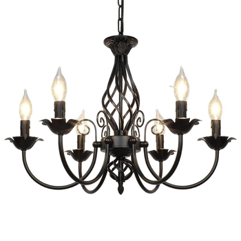 LED σιδερένιος κλαδωτός πολυέλαιας, με πολλά κεφάλια