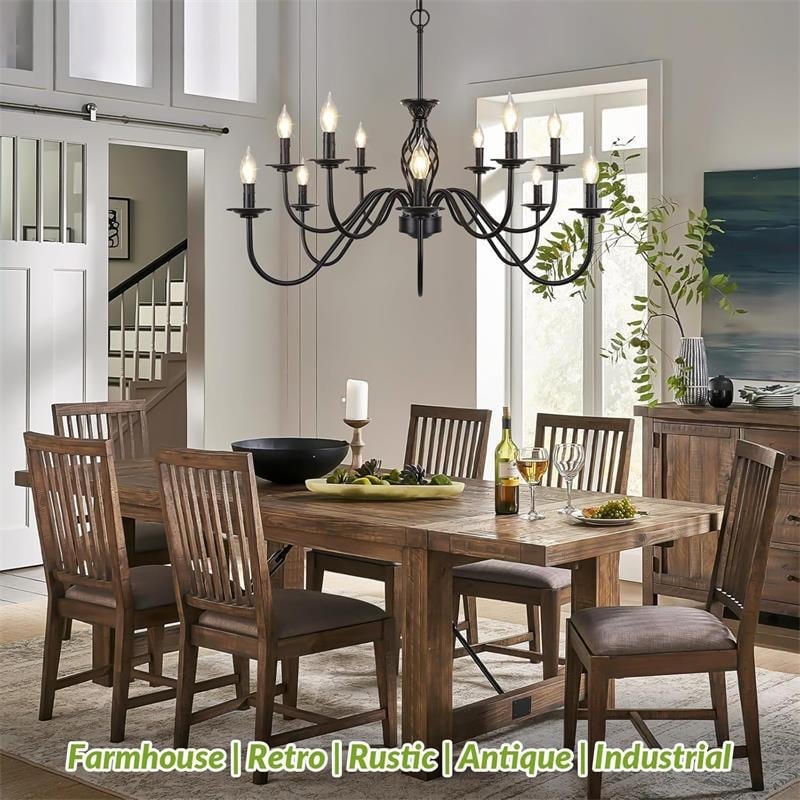 LED dzelzs lustra ar zariem, daudzgalvaina