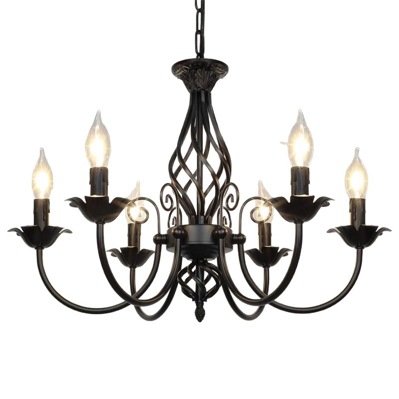 LED dzelzs lustra ar zariem, daudzgalvaina