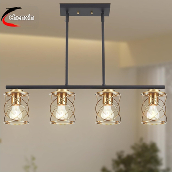 Βίνταζ πολυέλαιος οροφής με πολλαπλές κεφαλές, μεταλλικός, κρεμαστός, για σαλόνι και εστιατόριο, λαμπτήρας πυρακτώσεως, 110–220V