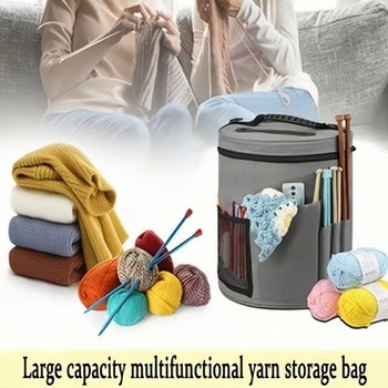 Цилиндрична чанта за прежди от Oxford плат – многофункционална торба за съхранение, модерен стил за дневна стая