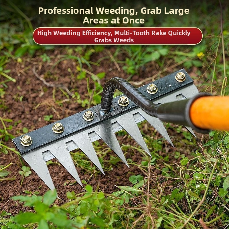 Blacksmith Bull Многофункционален инструмент за плевене — сменяем гребен за плевене, почвооборотна лопата, градински култиватор, поддръжка на персонализация
