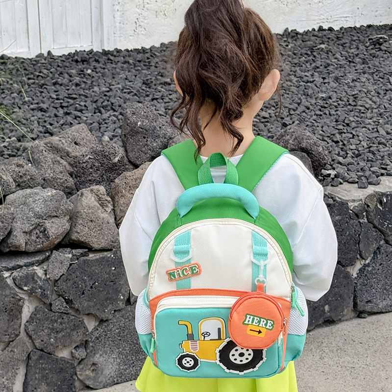 Óvodai hátizsák, uniszex, geometriai mintával, Oxford-anyagból, lélegző és kopásálló, poliészter bélés