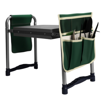 Összecsukható kültéri térd‑szék tárolótáskával, kettős funkció: ülés/ térdelés, hordozható kerti eszköz‑tároló