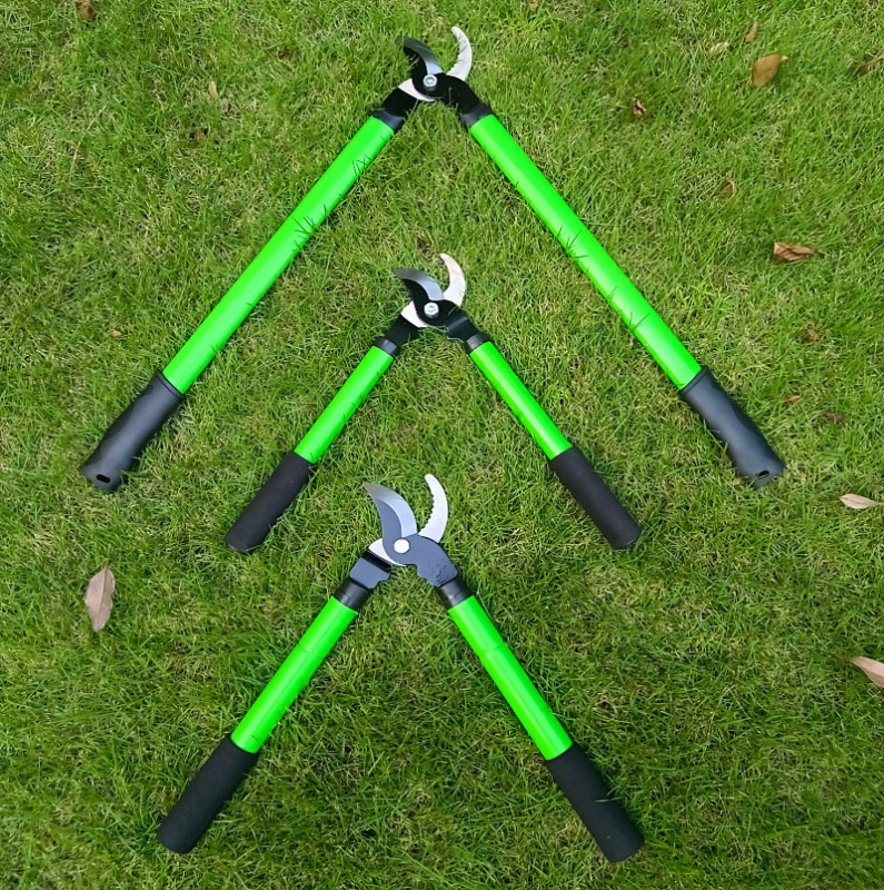 Genėjimo žirklės storoms ir aukštoms šakoms – sodo genėjimo įrankis šalia tvoros