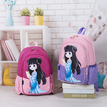 Bērnu skolas mugursoma - viegls, ar anime karikatūras rakstu, Oxford audums, elpojošs un ūdensizturīgs