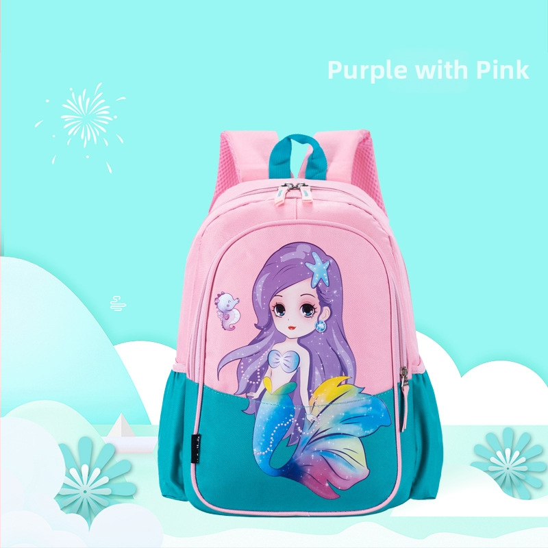 Bērnu skolas mugursoma - viegls, ar anime karikatūras rakstu, Oxford audums, elpojošs un ūdensizturīgs