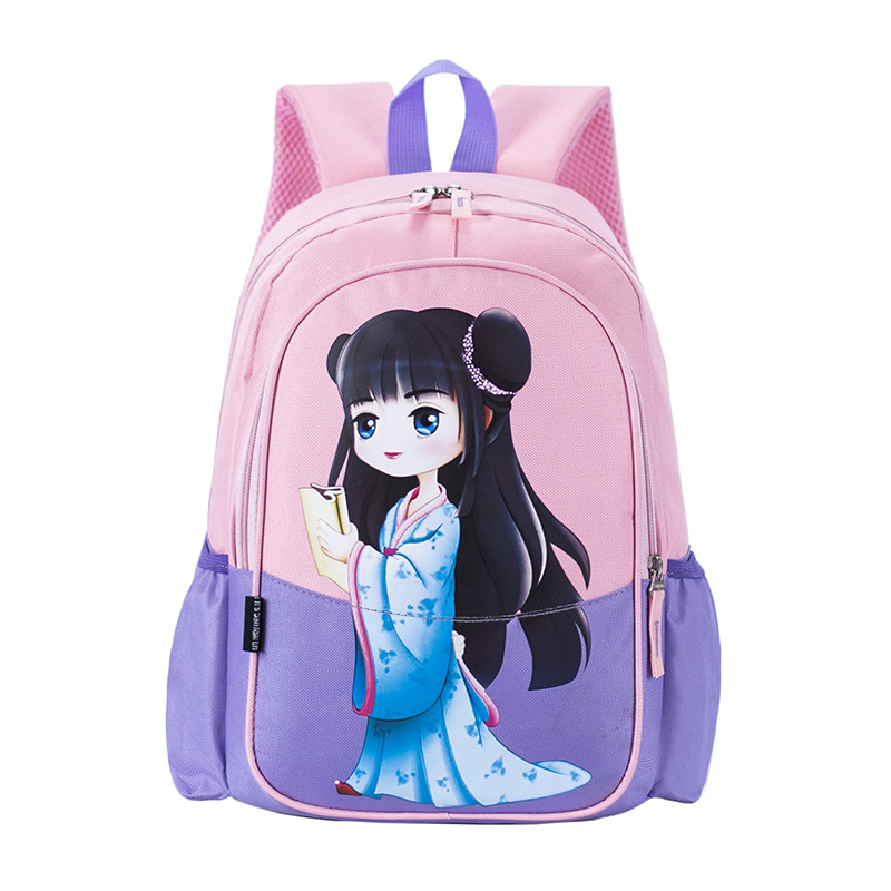 Bērnu skolas mugursoma - viegls, ar anime karikatūras rakstu, Oxford audums, elpojošs un ūdensizturīgs
