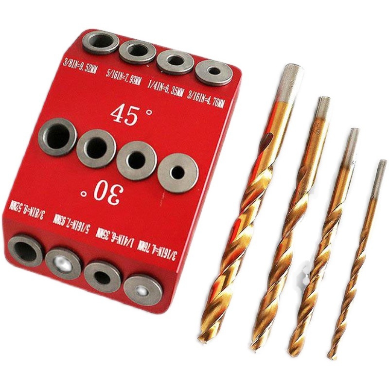 Дърводелски позиционер за пробиване на дупки — 30°/45°/90°, многопосочен наклонен и вертикален инструмент за пробиване