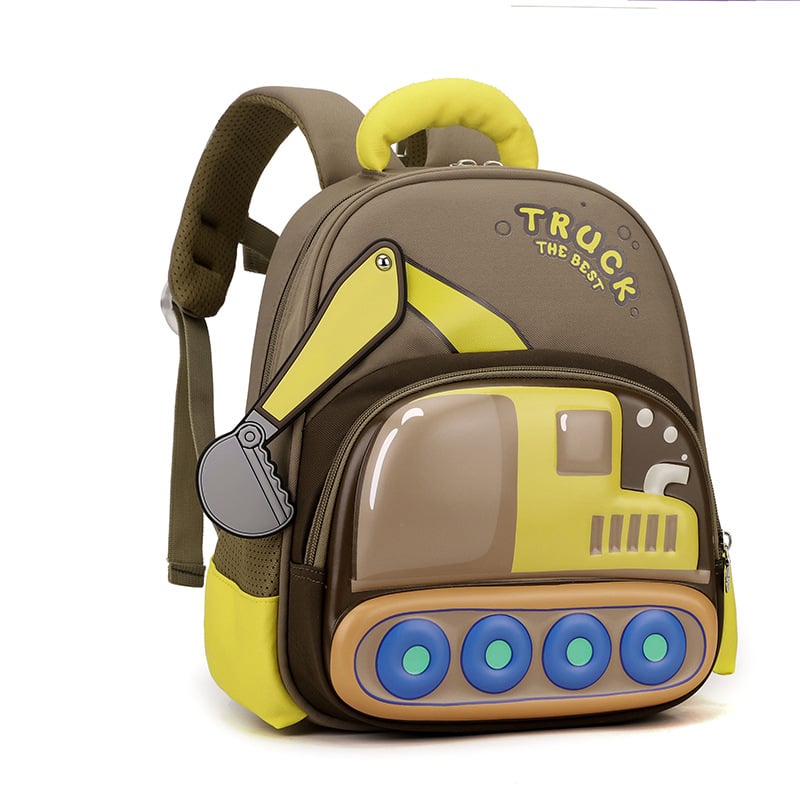 3D ekskavatora bērnu mugursoma – patīkams bērnu stils, EVA materiāls, elpojošs dizains, neilona odere, 2025. gada vasara