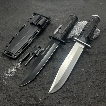 Тактически нож с фиксирана лезва за къмпинг, мултифункционален, компактен, от неръждаема стомана с висока твърдост, интегриран дизайн