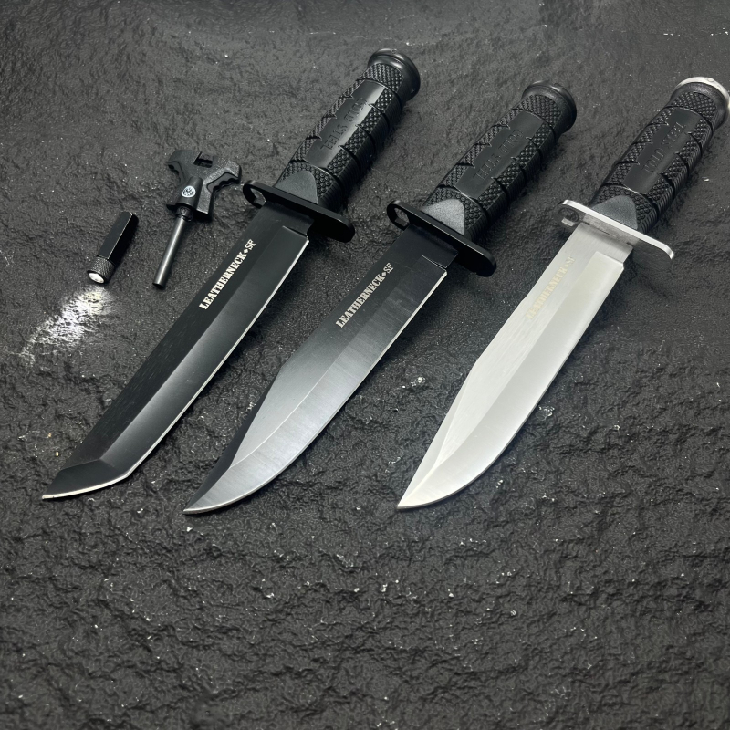 Тактически нож с фиксирана лезва за къмпинг, мултифункционален, компактен, от неръждаема стомана с висока твърдост, интегриран дизайн