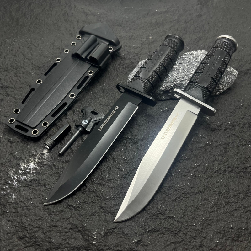Тактически нож с фиксирана лезва за къмпинг, мултифункционален, компактен, от неръждаема стомана с висока твърдост, интегриран дизайн