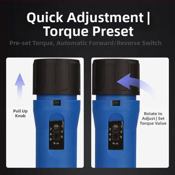 Отвертка с въртящ момент – предварително зададена и регулируема, Hemu, корпус от въглеродна стомана