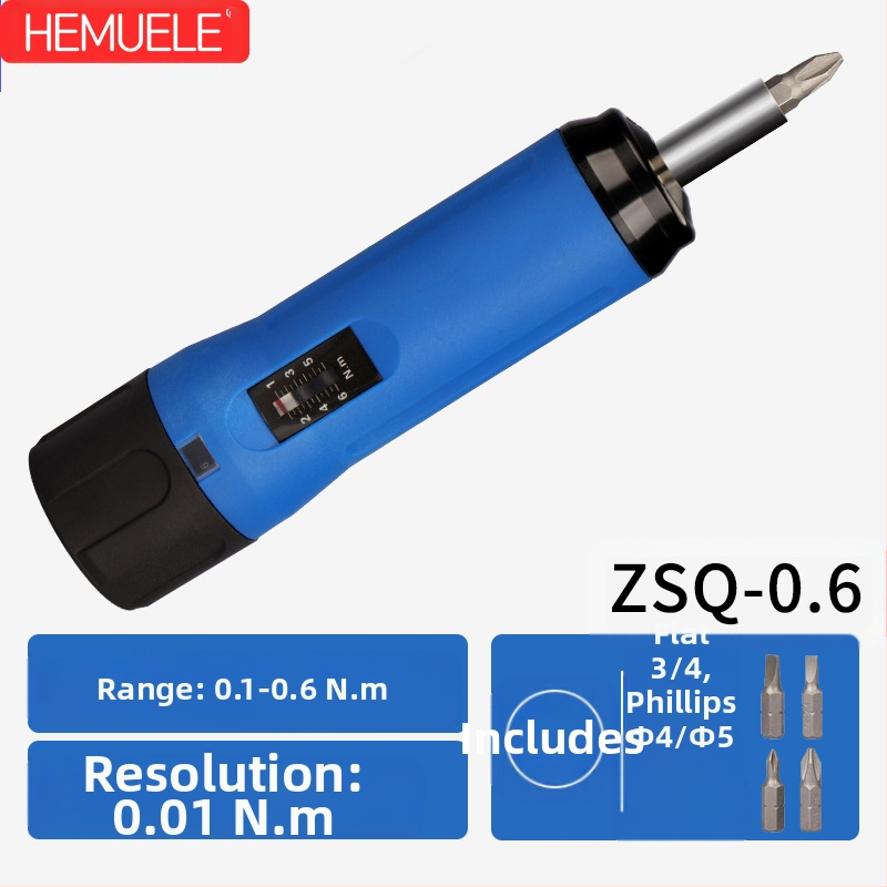Отвертка с въртящ момент – предварително зададена и регулируема, Hemu, корпус от въглеродна стомана