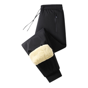 Ανδρικά παντελόνια φλίς για χειμώνα, αντιανεμικά και αδιάβροχα, ίσιο κόψιμο, με κορδόνι