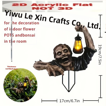 2D акрилна висяща украса за вътрешни/външни градински саксии – Хелоуин серия, хорър тематика, UV печат